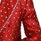 Elegant Red Silk Double Breasted Blazer