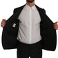 Elegant Black Crystal-Embellished Two-Piece Suit