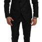 Elegant Black Crystal-Embellished Two-Piece Suit