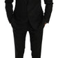 Elegant Black Crystal-Embellished Two-Piece Suit