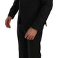 Elegant Black Crystal-Embellished Two-Piece Suit