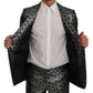 Elegant Blue Silver Slim Fit Suit