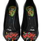 Elegant Embroidered Black Leather Pumps