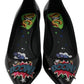Elegant Black Embroidered Heels Pumps