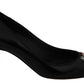 Elegant Black Embroidered Heels Pumps