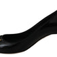 Elegant Black Embroidered Heels Pumps