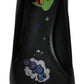 Elegant Black Embroidered Heels Pumps