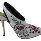 Chic White Multicolor Slingbacks Pumps