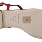 Iconic Red Leather Flats with Multicolor Crystals