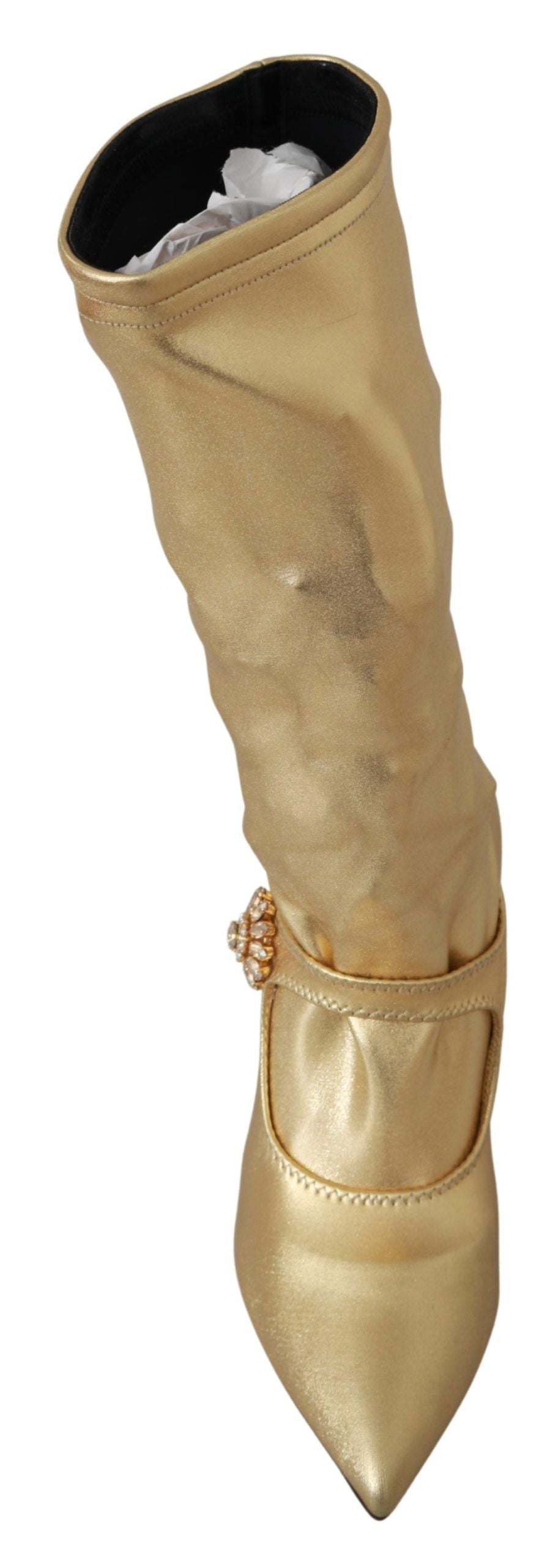 Elegant Gold Crystal Booties