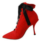 Elegant Red Bootie Pumps Heels