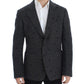 Embroidered Gray Wool Blend Blazer Jacket