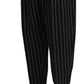 Elegant Striped Casual Wool Pants