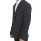 Embroidered Gray Wool Blend Blazer Jacket