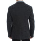 Embroidered Gray Wool Blend Blazer Jacket