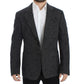 Embroidered Gray Wool Blend Blazer Jacket