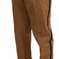 Elegant Slim Fit Brown Casual Pants