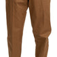 Elegant Slim Fit Brown Casual Pants