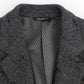 Embroidered Gray Wool Blend Blazer Jacket