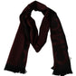 Elegant Maroon Printed Wool-Silk Blend Scarf