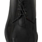 Elegant Black Leather Derby Dress Shoes
