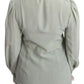 Elegant Mint Green Silk Blend Sequin Collar Top