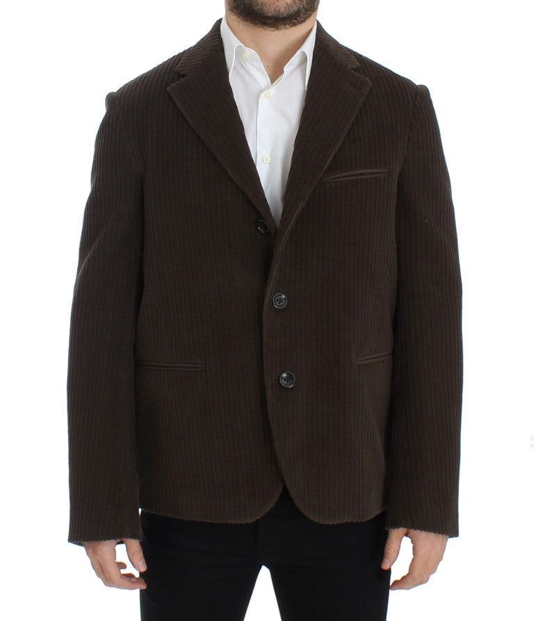 Elegant Brown Manchester Blazer Jacket