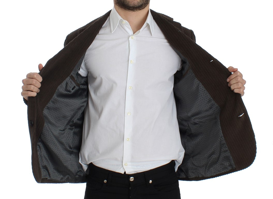 Elegant Brown Manchester Blazer Jacket