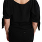 Elegant Silk Short Sleeve Blouse in Black