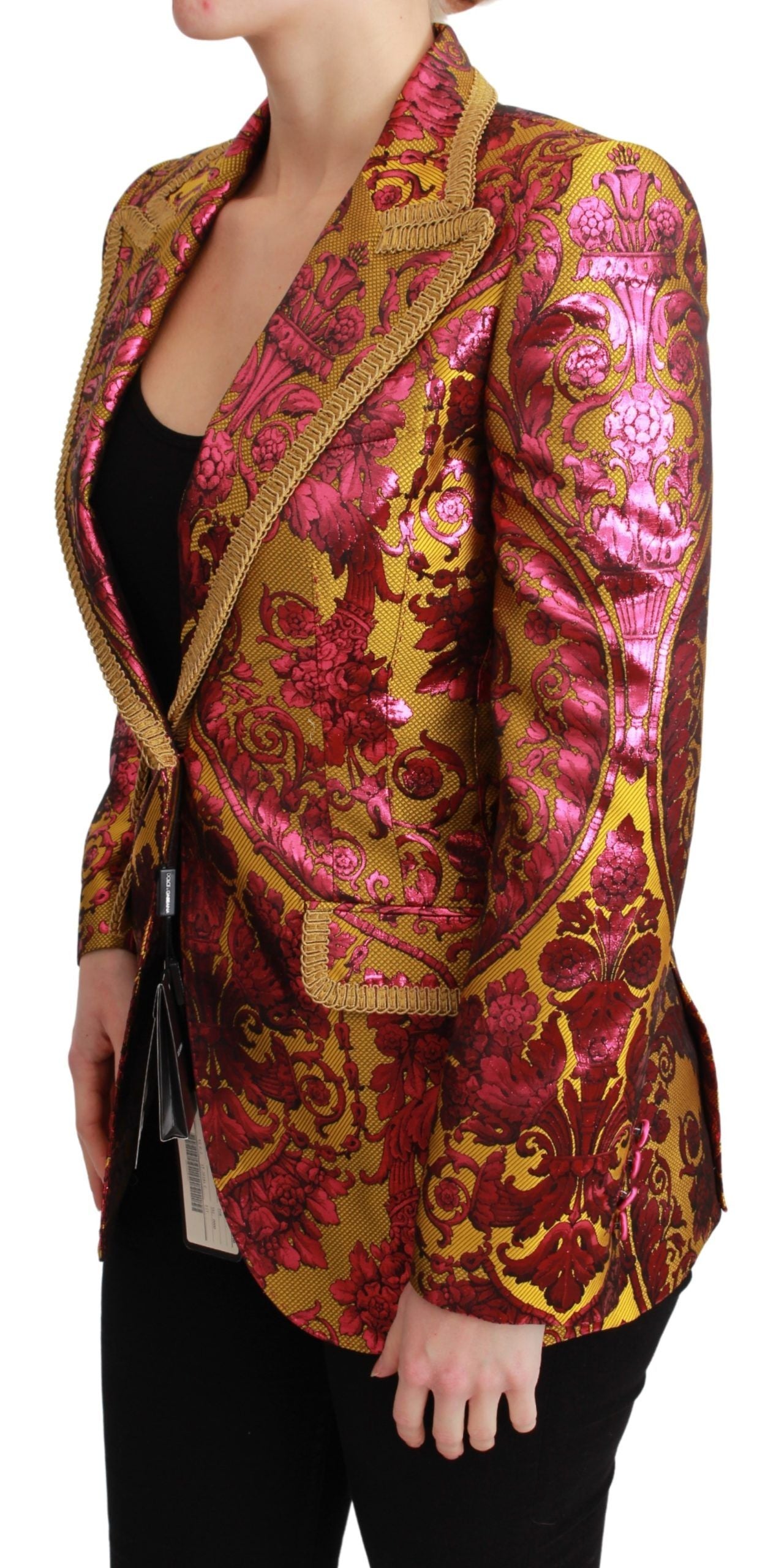 Floral Jacquard Blazer with Silk Lining