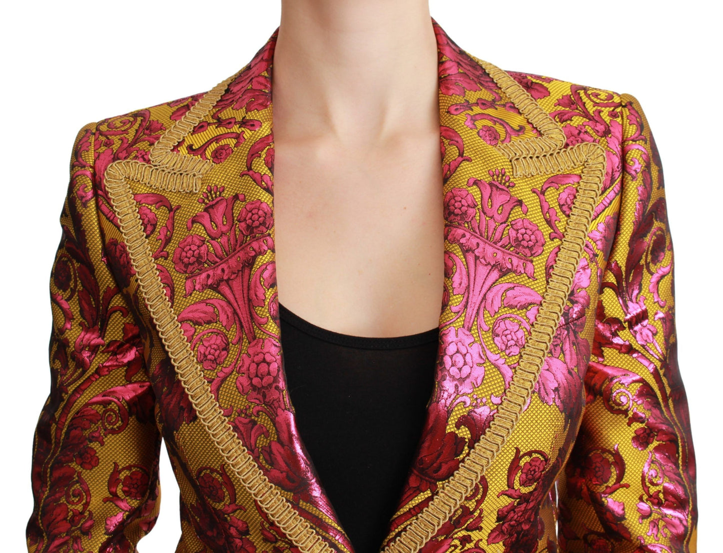 Floral Jacquard Blazer with Silk Lining