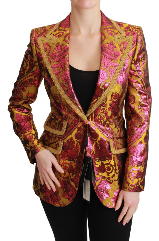 Floral Jacquard Blazer with Silk Lining