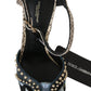 Multicolor Floral Ankle Strap Heels