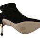 Elegant Suede Ankle Heels with Gold Accents