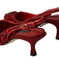 Radiant Red Slingback Pumps with Crystal Motifs