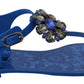 Blue Crystal-Embellished Beachwear Sandals