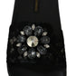Elegant Floral Lace Sandals with Crystals