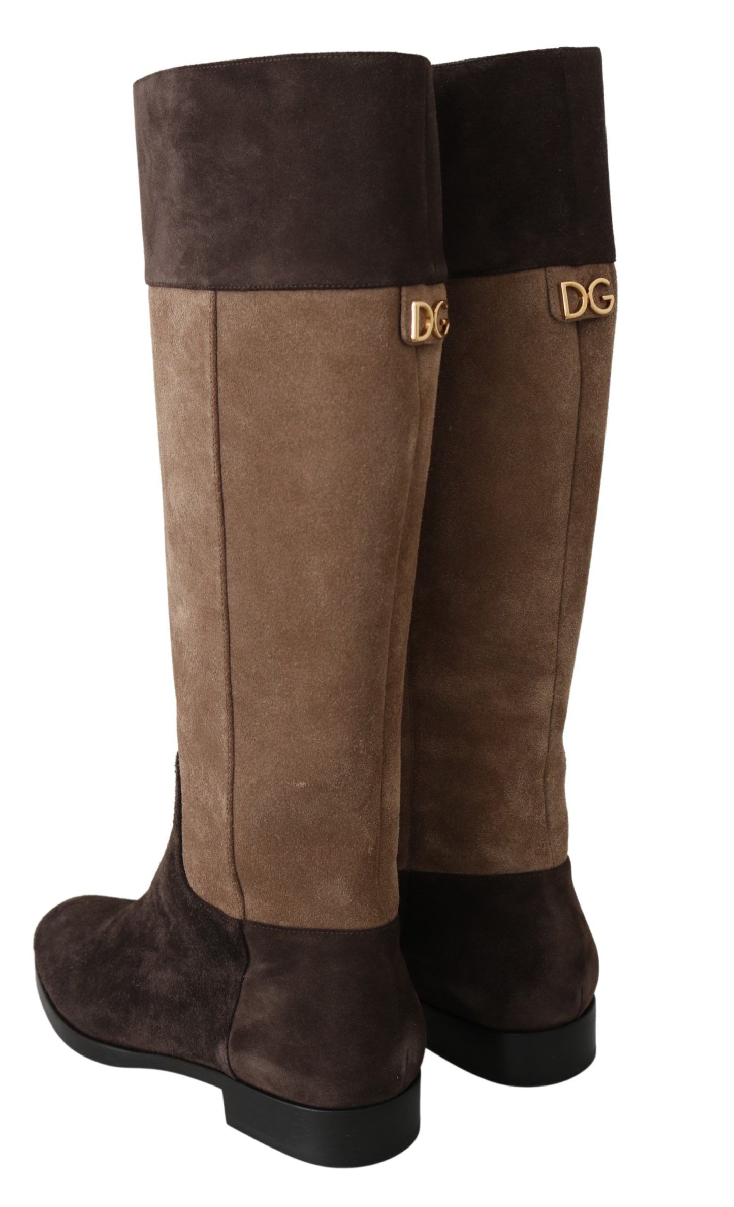 Chic Leather Knee-High Boots in Brown