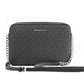 Jet Set Large East West Saffiano Leather Crossbody Bag Handbag [Black Signature]
