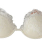 Elegant Silk Blend White Lace Bra