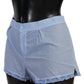 Chic Blue Lace Cotton Shorts Underwear