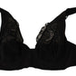 Exquisite Silk Blend Black Lace Bra