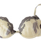 Silk Blend Push-Up Bra in Beige and Gray