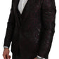 Black Bordeaux Floral Jacquard Blazer & Vest Set