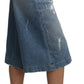 Elegant Wide Leg Cropped Denim Trousers