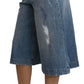Elegant Wide Leg Cropped Denim Trousers