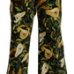 High Waist Cropped Cotton Pants with Pear Print