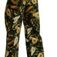 High Waist Cropped Cotton Pants with Pear Print
