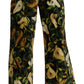 High Waist Cropped Cotton Pants with Pear Print
