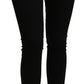 Sleek Black Mid Waist Slim Fit Cropped Jeans